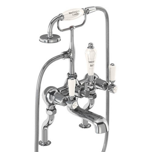 Larger image of Burlington Kensington Bath Shower Mixer Tap With Kit (Chrome & Medici).