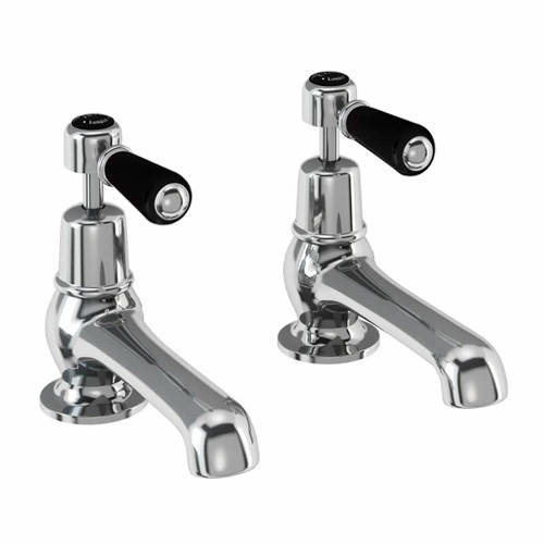 Larger image of Burlington Kensington Basin Taps 5" (Chrome & Black).