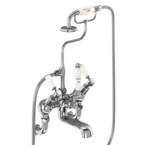 Larger image of Burlington Kensington Wall Mounted Angled BSM Tap (Chrome & Medici).