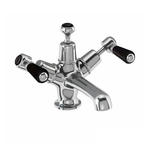 Larger image of Burlington Kensington Basin Tap With Click Clack Waste (Chrome & Black).