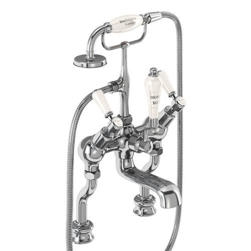 Larger image of Burlington Kensington Bath Shower Mixer Tap With Kit (Chrome & Medici).