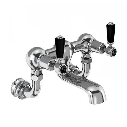 Larger image of Burlington Kensington Wall Mounted Bath Filler Tap (Chrome & Black).