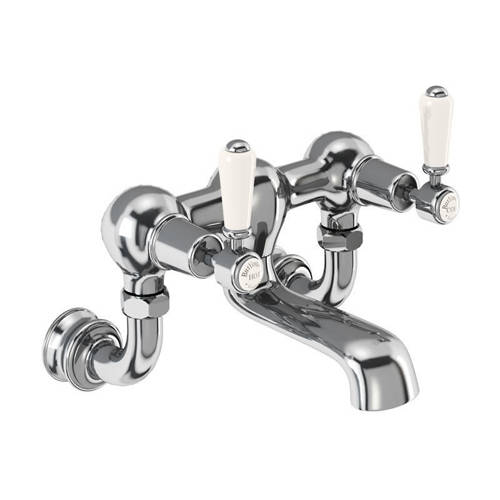 Larger image of Burlington Kensington Wall Mounted Bath Filler Tap (Chrome & Medici).