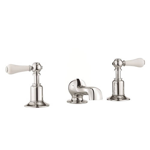 Larger image of Crosswater Belgravia 3 Hole Basin Mixer Tap (Lever, Chrome).