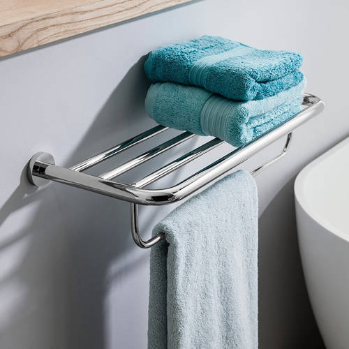 Example image of Crosswater Central Two Tier Towel Rail (580mm, Chrome).