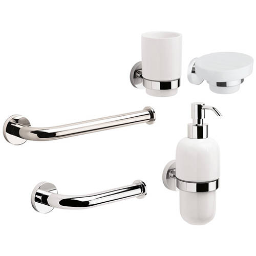 Larger image of Crosswater Central Bathroom Accessories Pack 10 (Chrome).