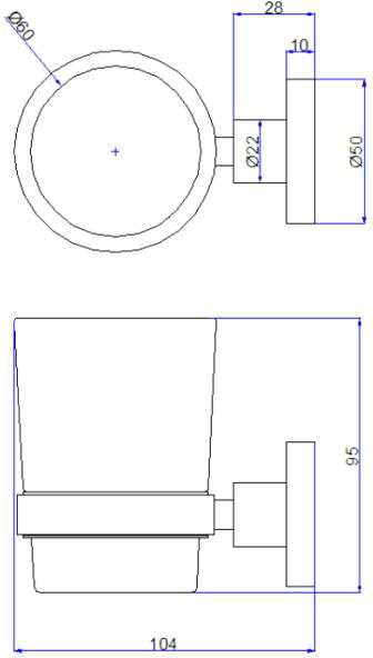 Technical image of Crosswater Central Bathroom Accessories Pack 10 (Chrome).