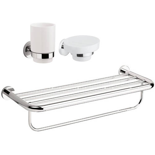 Larger image of Crosswater Central Bathroom Accessories Pack 4 (Chrome).