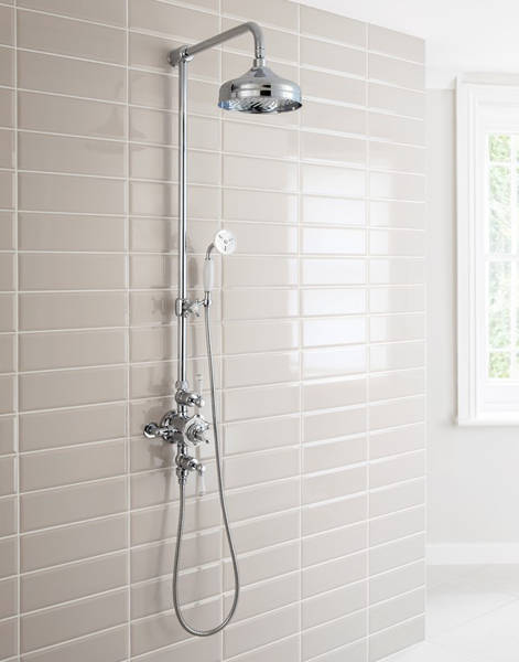 Example image of Crosswater Belgravia Thermostatic 2 Outlet Slider Shower Kit (Nickel).