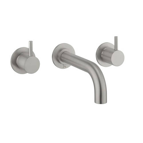 Larger image of Crosswater MPRO Wall Mounted Bath Filler Tap (3 Hole, Brushed Steel).