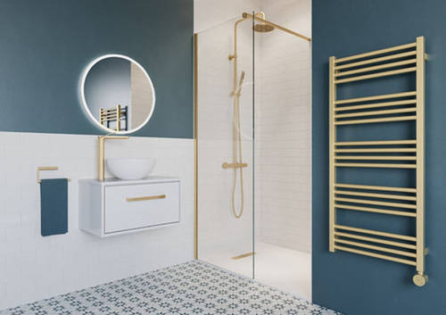 Example image of Crosswater Central Central Thermostatic Shower Kit (Brushed Brass).