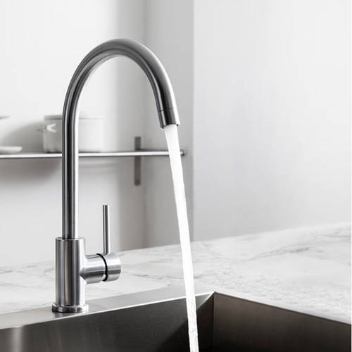 Example image of Crosswater Kitchen Taps Tropic Side Control Kitchen Tap (Stainless Steel).