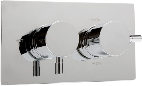 Larger image of Deva DTV2 Thermostatic TMV2 1/2" Twin Concealed Shower Valve (Chrome).