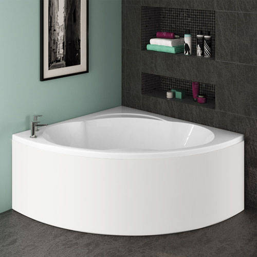 Example image of Hydrabath Laguna Corner Whirlpool Bath With 14 Jets & Panel, 1400x1400mm.