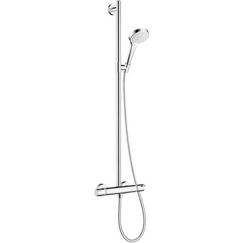 Larger image of Hansgrohe Croma Select S Eco Semipipe Shower Pack (White & Chrome).