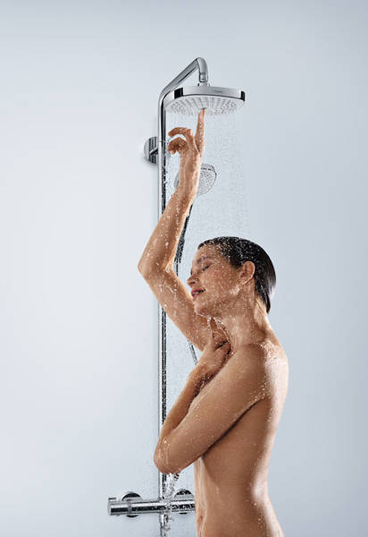 Example image of Hansgrohe Croma Select S 180 2 Jet Showerpipe Pack (Chrome).