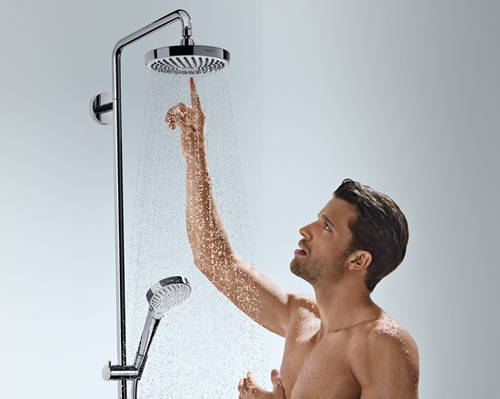 Example image of Hansgrohe Croma Select S 180 2 Jet Manual Shower Pack (White & Chrome).