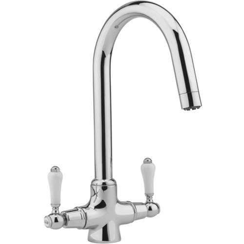 Larger image of Hydra Evie Pro Kitchen Tap With Twin Lever Controls (Chrome).