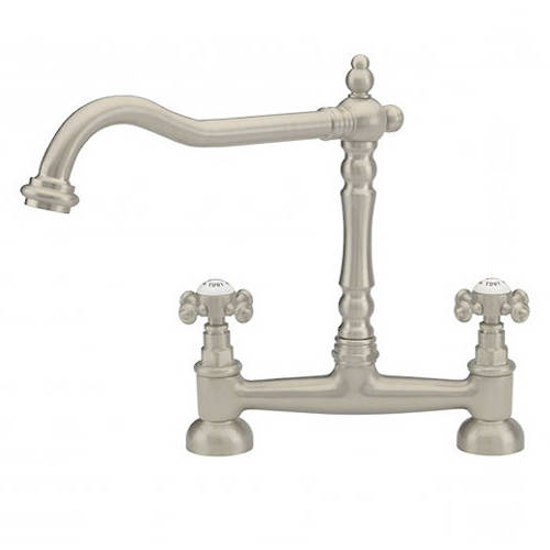 Larger image of Hydra Lambeth Kitchen Tap With Crosshead Controls (Stainless Steel).