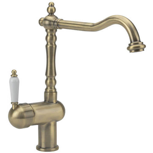 Larger image of Hydra Oxford Kitchen Tap With Single Lever Control (Antique Brass).