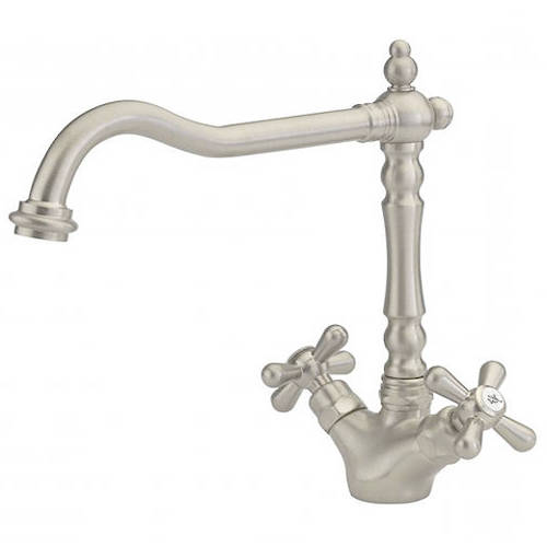 Larger image of Hydra Slane Kitchen Tap With Crosshead Controls (Stainless Steel).