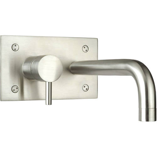 Larger image of JTP Inox Wall Mounted Basin Mixer Tap (152mm, Stainless Steel).