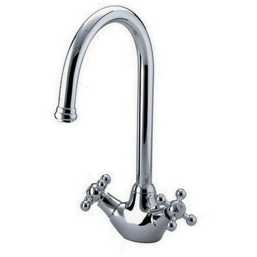 Larger image of JTP Kitchen Lincoln Kitchen Tap With Crosshead Handles (Chrome).