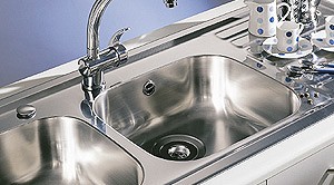 Example image of Pyramis Kitchen Sink & Waste. 940x490mm (Left Hand, 2 Tap Hole).