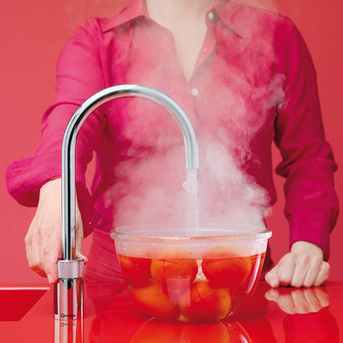 Example image of Quooker Nordic Round Boiling Water Kitchen Tap. PRO3 (Polished Chrome).