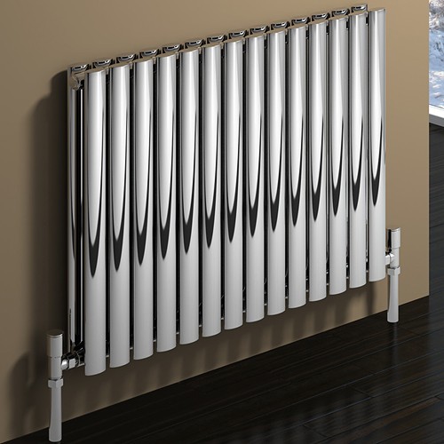 Larger image of Reina Radiators Nerox Double Radiator (Polished Stainless Steel). 413x600.