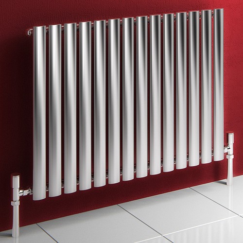 Larger image of Reina Radiators Nerox Single Radiator (Brushed Steel). 413x600mm.