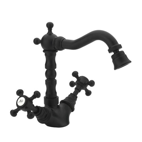 Larger image of Tre Mercati Allora Bidet Mixer Tap & Waste (Matt Black).