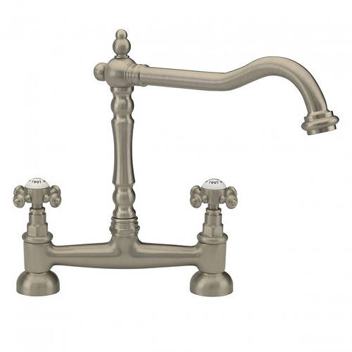 Larger image of Tre Mercati Kitchen French Classic Bridge Mixer Kitchen Tap (Pewter).