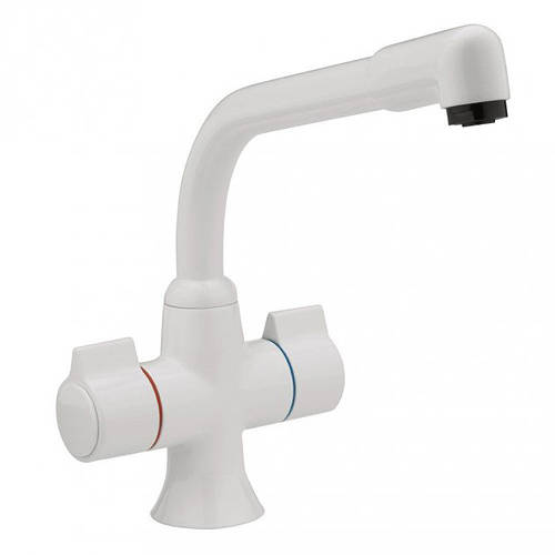 Larger image of Tre Mercati Kitchen Gloucester Dual Flow Kitchen Tap (White).