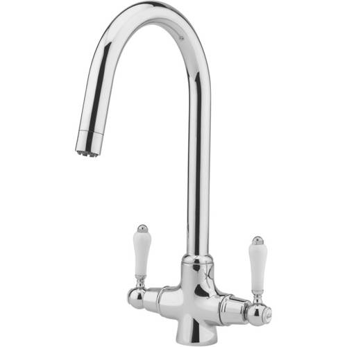 Larger image of Tre Mercati Kitchen Little Venice Kitchen Tap With Swivel Spout (Chrome).