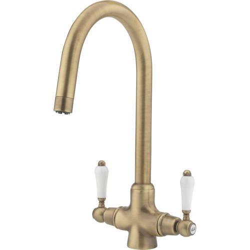 Larger image of Tre Mercati Kitchen Little Venice Kitchen Tap With Swivel Spout (Brass).