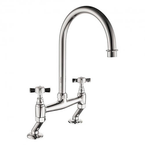 Larger image of Tre Mercati Florence Dual Flow  Bridge Sink Mixer Kitchen Tap (Chrome).