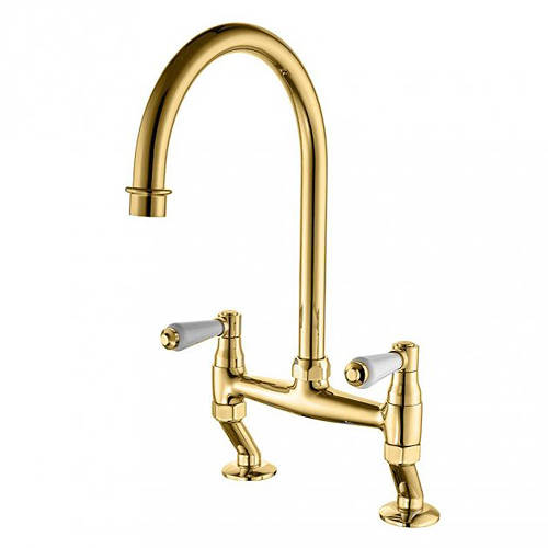 Larger image of Tre Mercati Kitchen Series 900 Dual Flow Kitchen Tap (Gold).