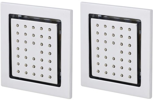 Larger image of Nuie Showers 2 x Adjustable Square Body Jets (Flush To Wall).