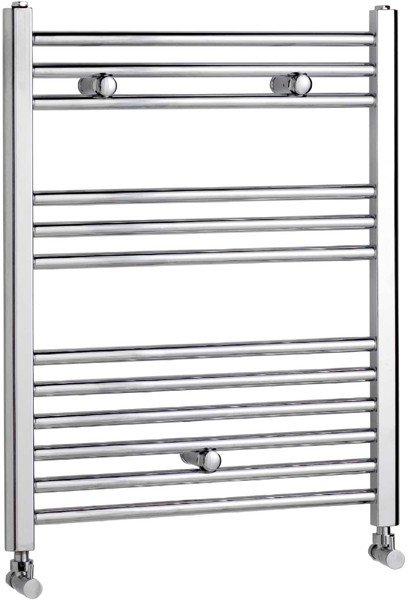 Larger image of Towel Rails Flat Straight Towel Rail (Chrome). 600x760mm. 1644 BTU.