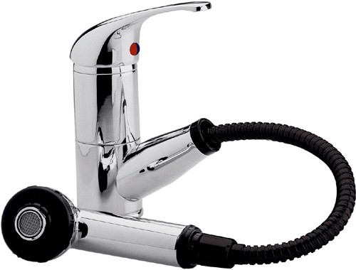 Larger image of Kitchen Mono sink mixer with pull out rinser