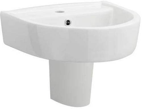 Larger image of Premier Marlow Basin & Semi Pedestal (1 Tap Hole, 420mm).