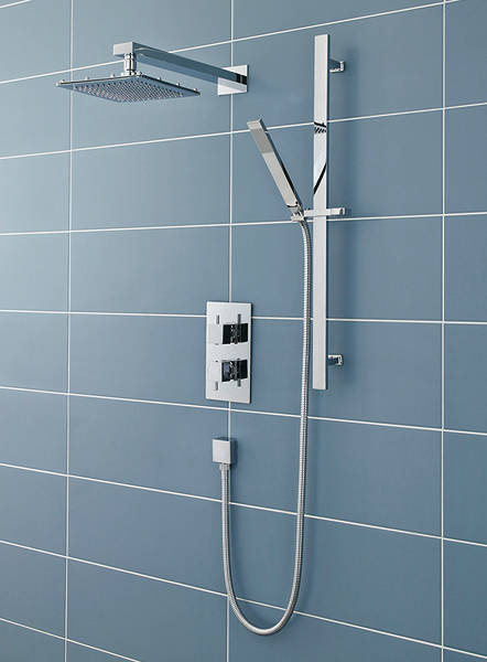 Larger image of Pioneer Thermostatic Shower Valve With Diverter, Head & Slide Rail (Polymer).