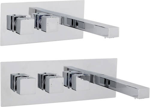 Larger image of Ultra Prospa Basin Mixer & Bath Filler Tap Set (Chrome).