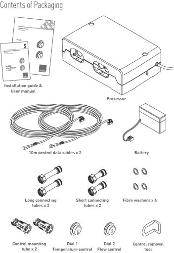 Technical image of Vado Sensori SmartDial Thermostatic With Round Head, Slide Rail & Remote.