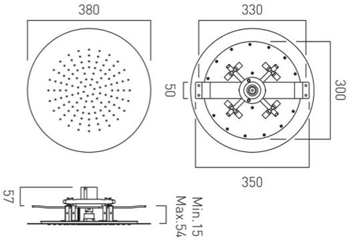 Technical image of Vado Sensori SmartTouch Shower With Remote & Round Head (1 Outlet).