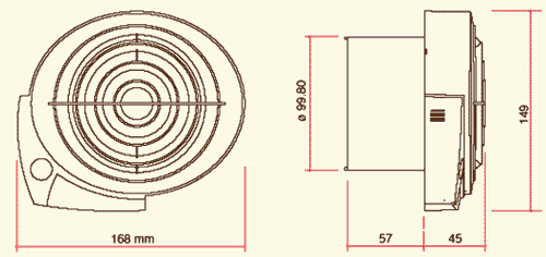 Technical image of Vectaire E-Smile SAP Q Eligible Extractor Fan, 2 Speed Humidity (White).