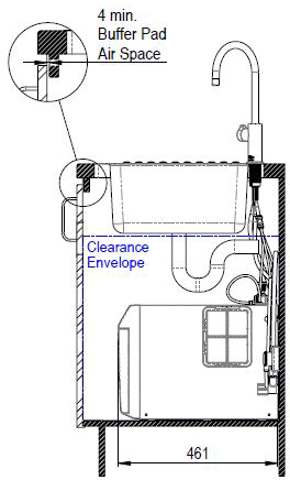 Technical image of Zip Cube Design Filtered Boiling Water Tap & Font (Bright Chrome).